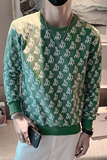 黑色2023秋装社会小伙修身印花圆领卫衣男潮W057-P48控价68，男装卫衣，电商A108