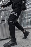 黑色2023春装精神小伙九分裤男青年束脚运动裤潮K296-P85,控118，男装休闲裤，电商A108