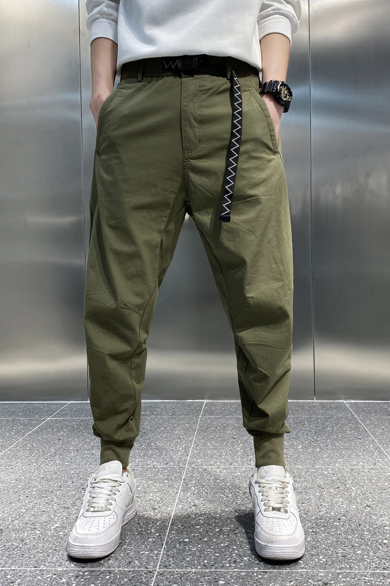 黑色2023春夏装精神小伙九分裤男青年束脚运动裤潮K118-P65控98,男装休闲裤,电商A108