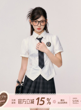 织物猪 松露 学院风jk制服套装女夏季白色短袖衬衫少女校园穿搭
