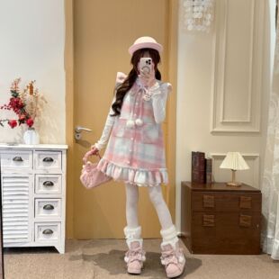 织物猪 可可信笺 日杂甜美风小飞袖背心裙女小个子可爱减龄短裙子