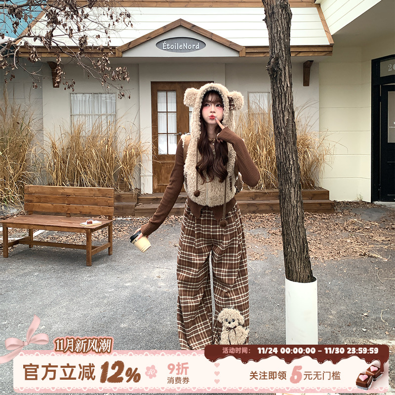 复古学院风假两件连帽卫衣外套