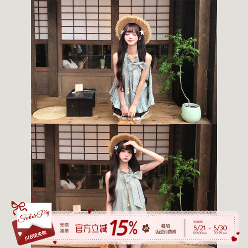 韩系无袖格子背心上衣女夏