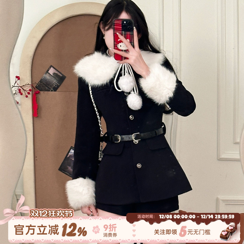 冬日梦境 织物猪原创 浓绀色西服短裤学院风收腰显瘦JK制服套装