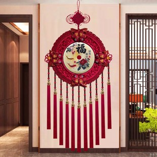 故宫红F【羊脂平安扣】中国结挂件客厅玄关新年家居福字背景 M38Y