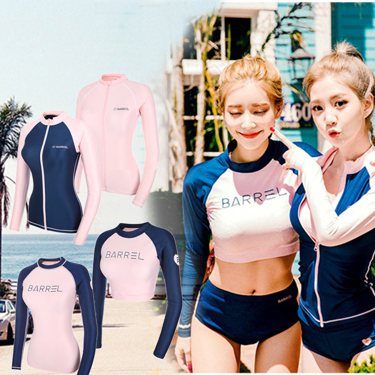 韩国夏季潜水服女长袖分体游泳衣套装运动防晒速干冲浪浮潜水母服