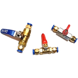 气管快速接头带开关气动球阀气阀铜气路调节气泵小阀门手动2分8mm