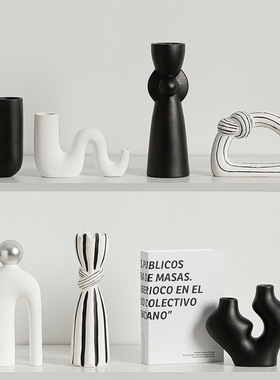 居家简约黑白抽象艺术装饰品