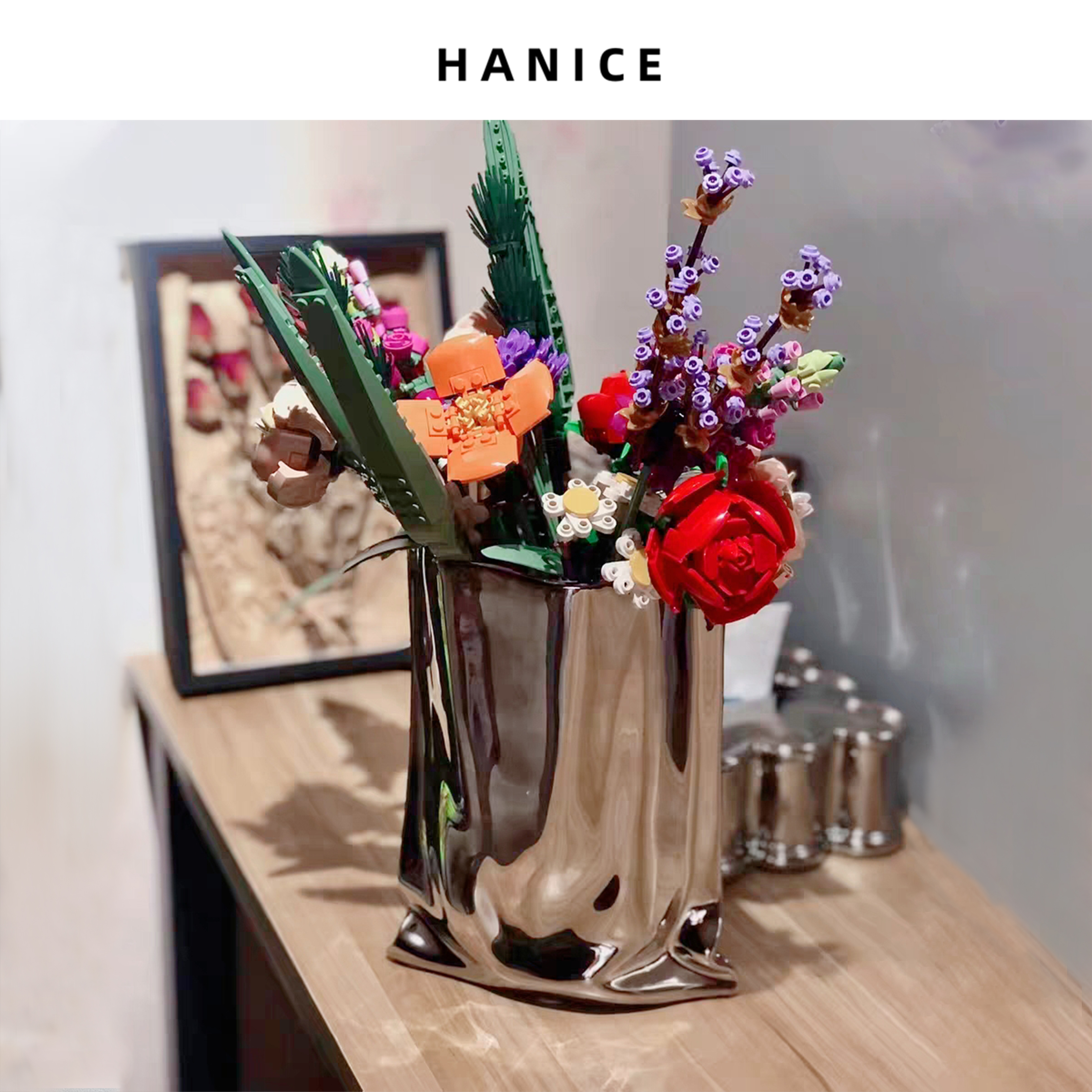 北欧ins某高玫瑰花束花瓶