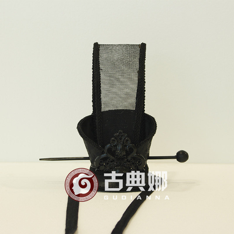 汉服男士古装帽子 中式婚服男帽子 黑色冠冕 古代表演头冠 太子冠