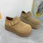 诗路花语真皮2025秋季新款复古厚底乐福松糕乐福鞋增高单鞋50-814