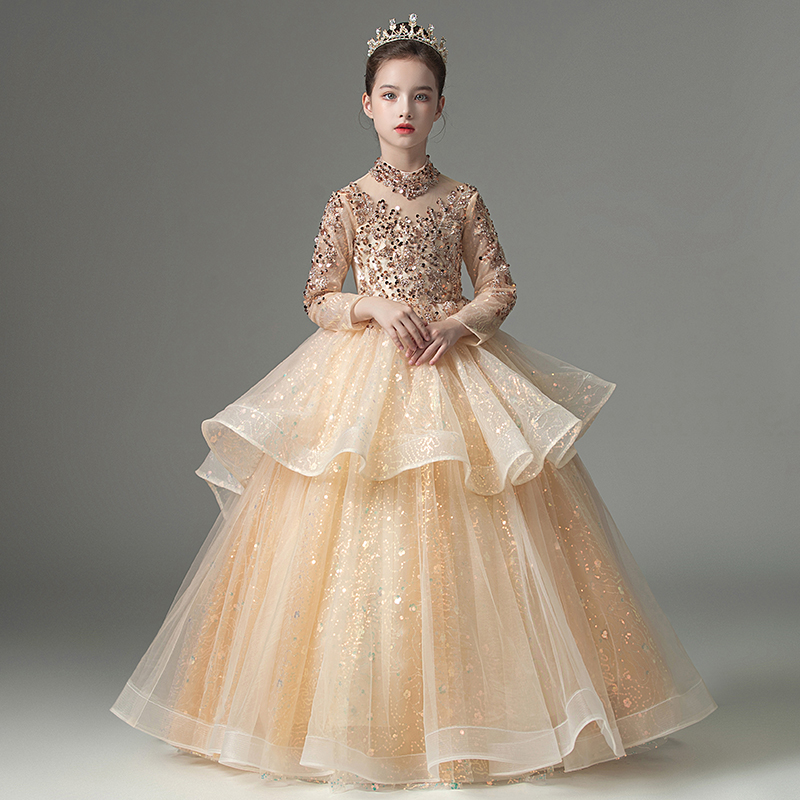 酷馨妮晚礼服女童亮片高端演出服