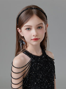 酷馨妮赫本风女童水晶发箍