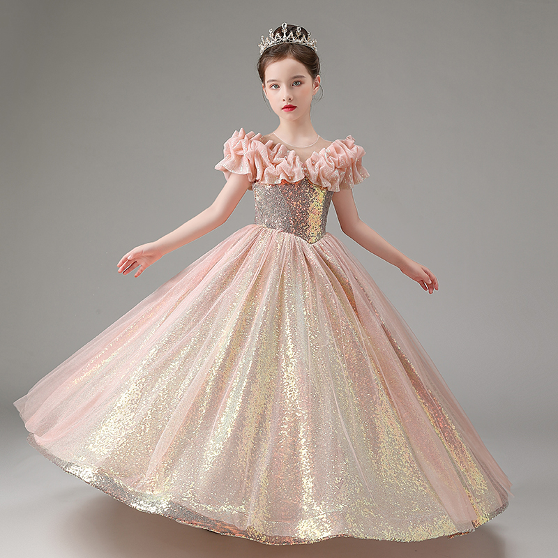 酷馨妮晚礼服女童亮片高端公主裙