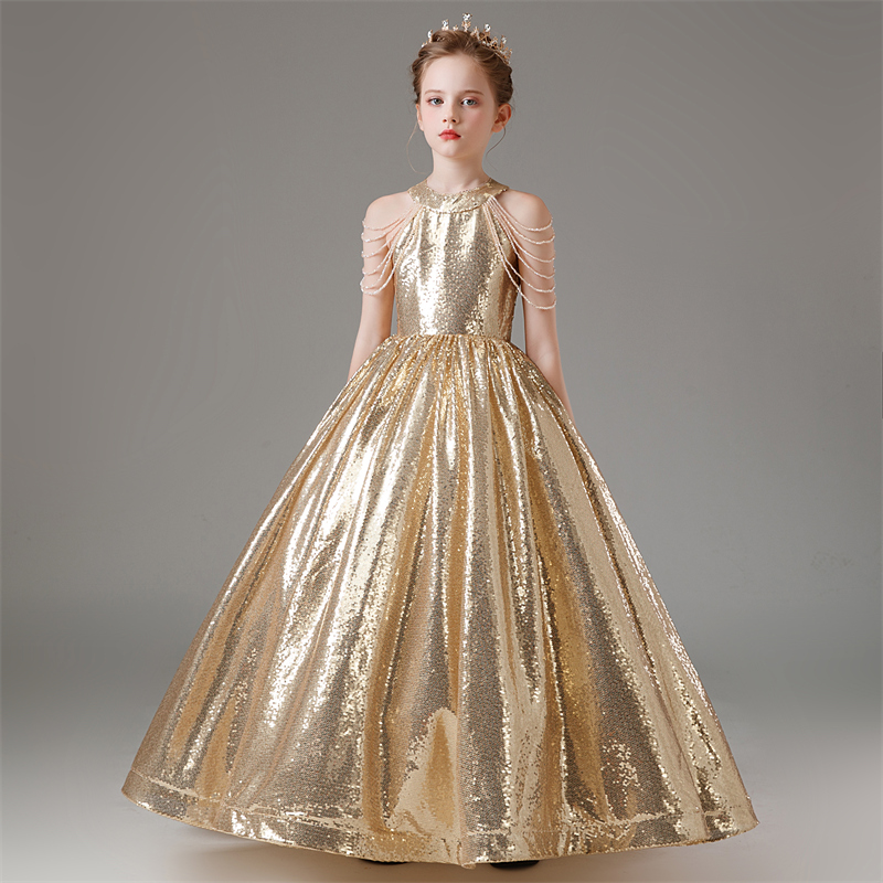 女童小主持人走秀钢琴演出服公主