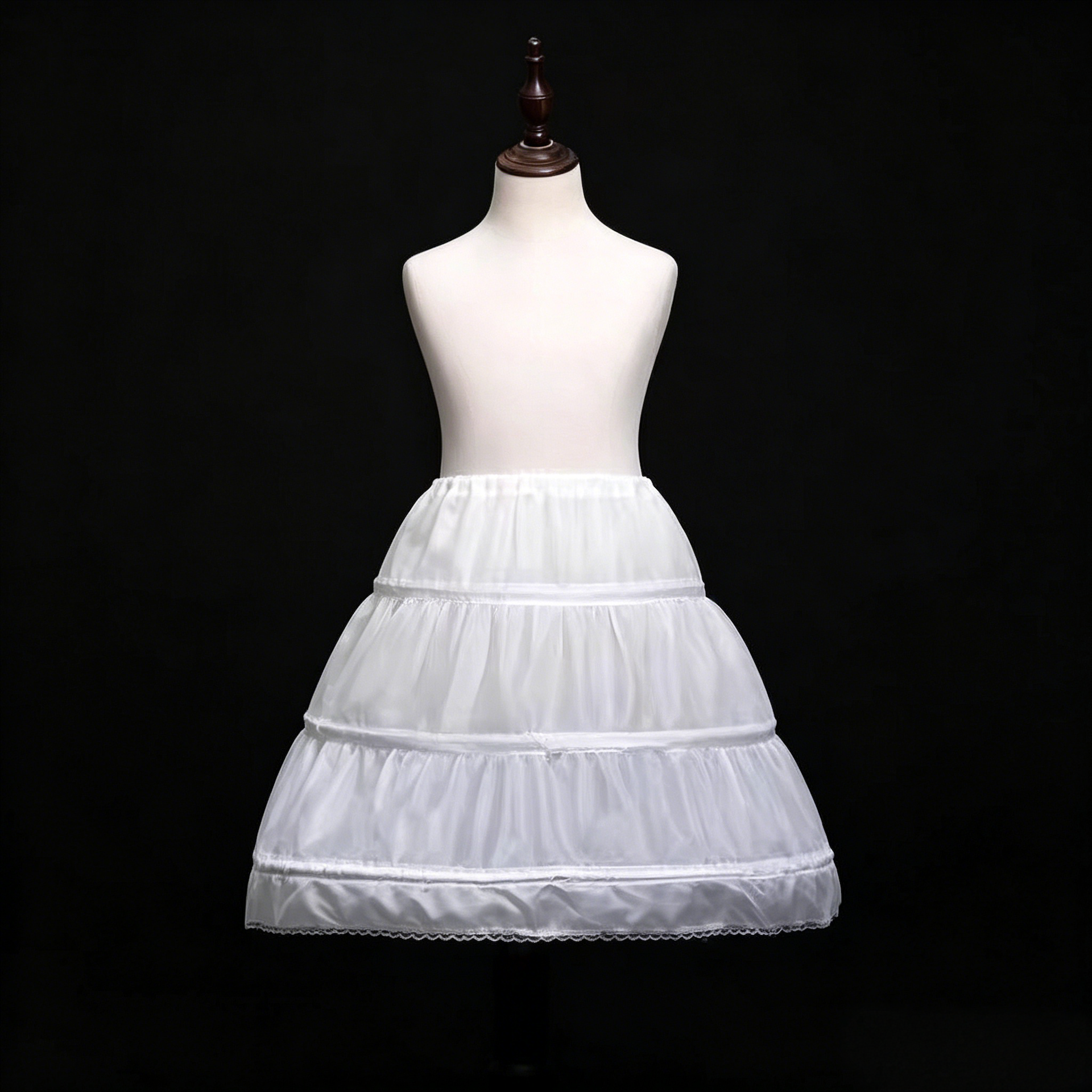 儿童裙撑蓬蓬长裙女童礼服公主裙小女孩花童婚纱演出服三钢圈撑裙
