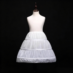 儿童裙撑蓬蓬长裙女童礼服公主裙小女孩花童婚纱演出服三钢圈撑裙