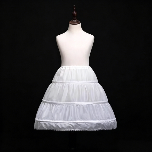 儿童裙撑蓬蓬长裙女童礼服公主裙小女孩花童婚纱演出服三钢圈撑裙