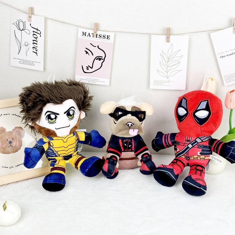 跨境新品Deadpool Wolverine死侍与金刚狼周边毛绒玩具玩偶抓机