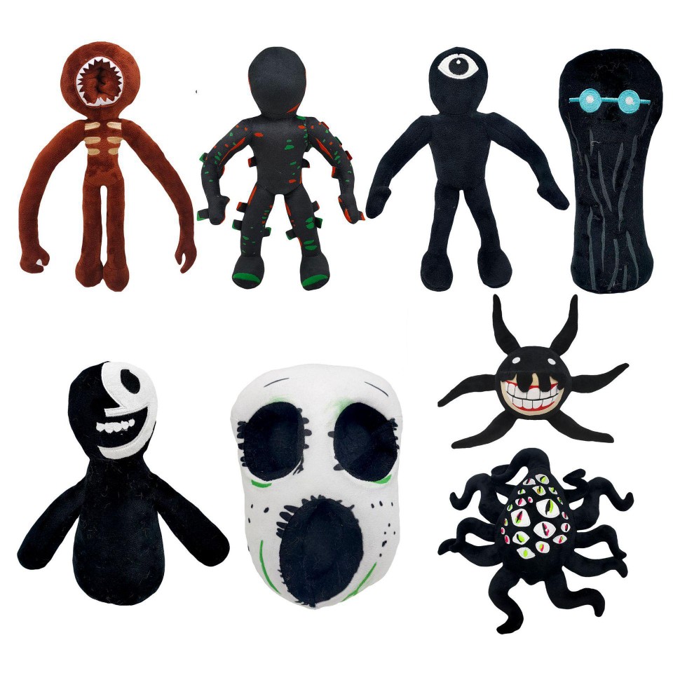 doors roblox Figure 逃离大门游戏周边黑色毛绒玩具儿童公仔玩偶