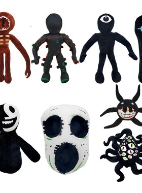 doors roblox Figure 逃离大门游戏周边黑色毛绒玩具儿童公仔玩偶