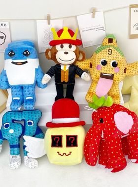 跨境新品 steal a brainrot jandel戴红帽子的黑猴子毛绒玩具娃娃