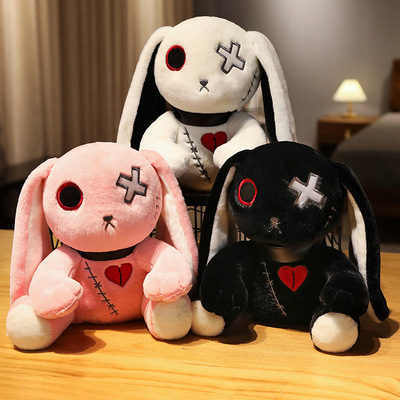 跨境万圣节Rabbit plush暗黑重生兔坚韧小兔公仔多色毛绒玩具