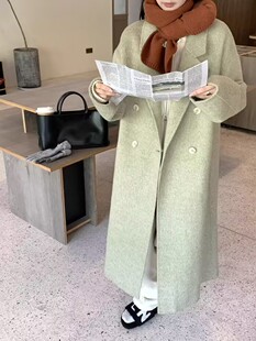 秋冬新款长毛加厚双面羊绒大衣女士中长款韩系高级感羊毛呢外套
