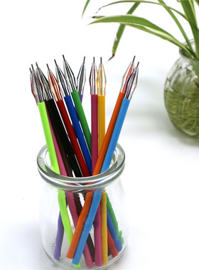 黑色0.5mm钻石头笔芯葫芦头替芯学生文具考试用中性笔芯炫彩笔芯