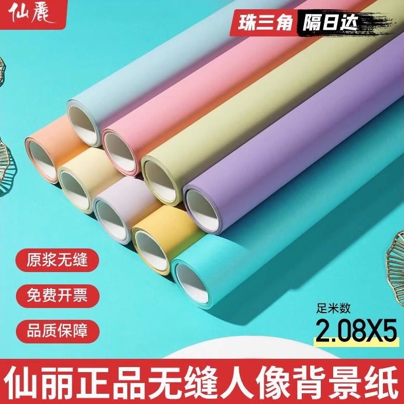 2.08x5米仙丽进口背景纸影棚儿童人物静物拍摄纯色直播背景纸影楼