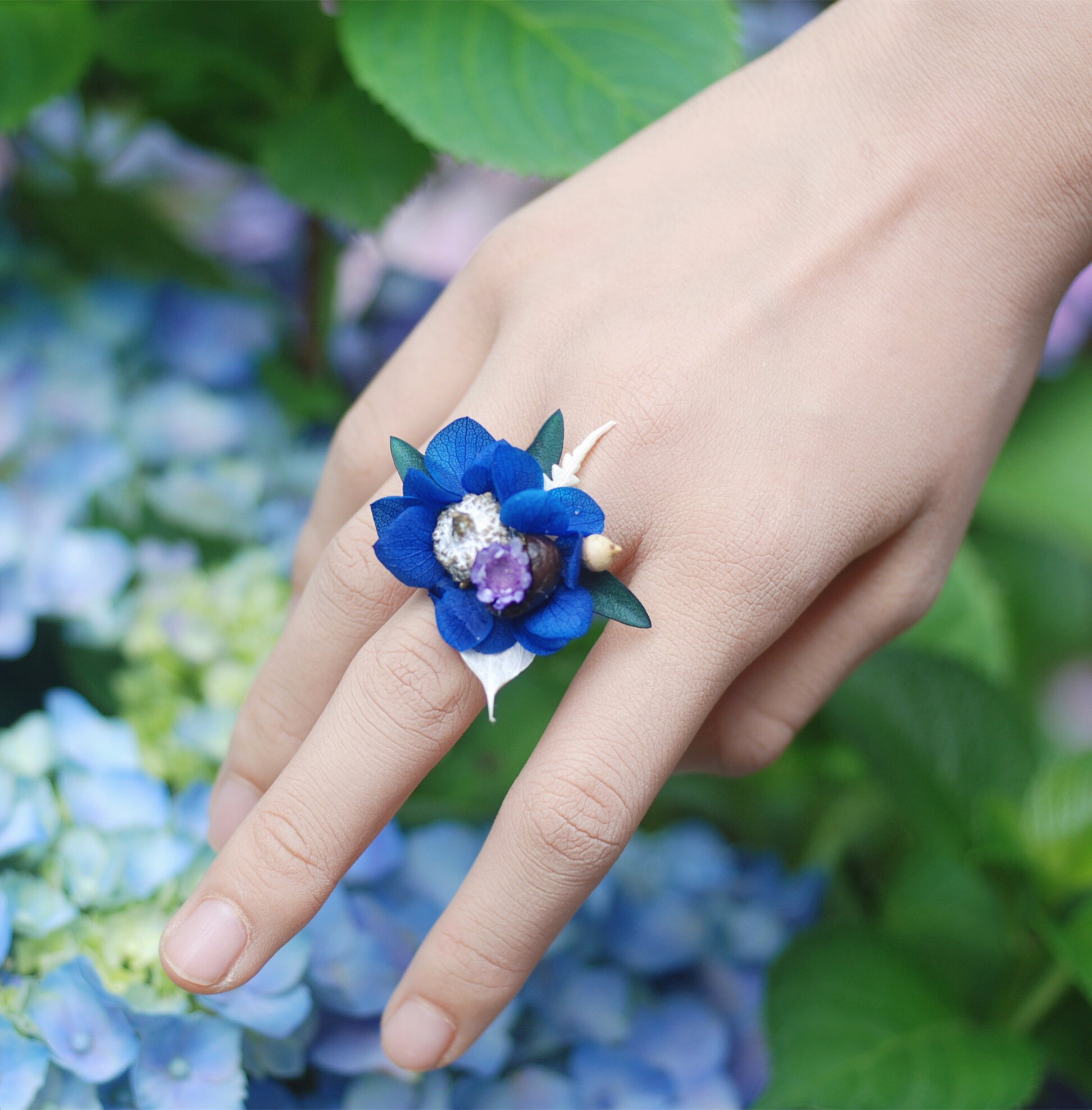 小美姓林原创设计鲜花永生花求婚告白戒指