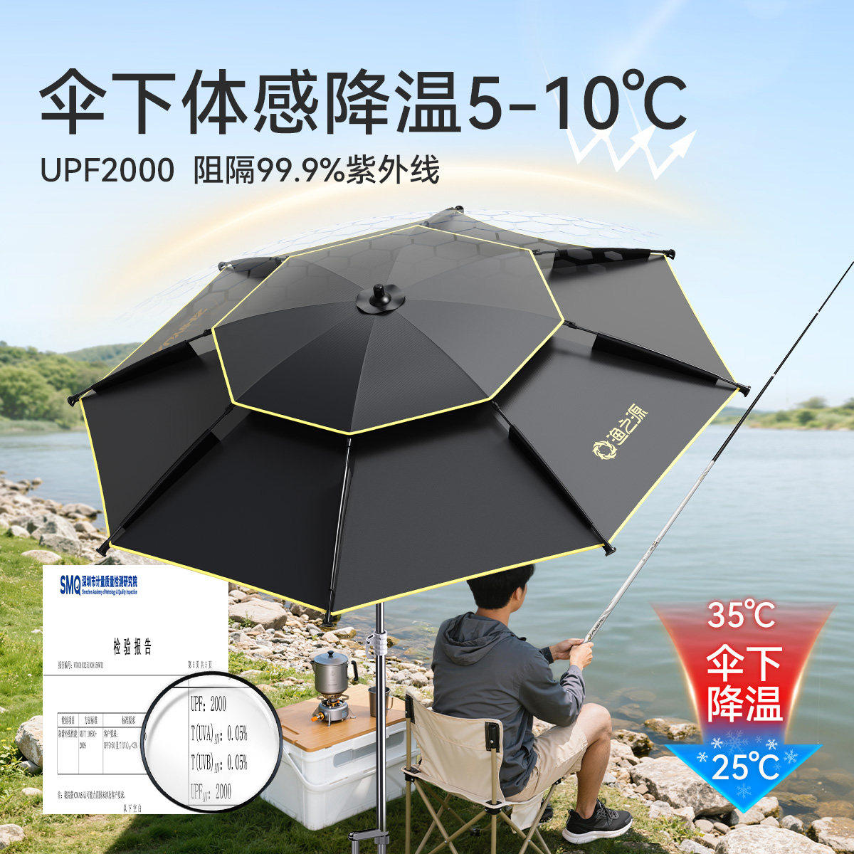 渔之源AK钓鱼伞大钓伞2025新款户外防晒野钓大雨伞新型拐杖遮阳伞