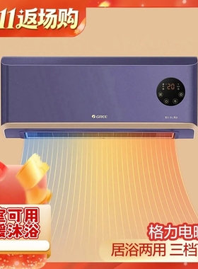 格力gree家用壁挂式暖风机居浴两用 三档可调电暖器NFBC-X6022B
