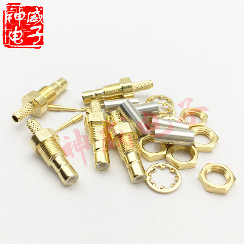 SMB-JY-1.5螺纹穿墙固定射频天线接头 可接RG316 174线缆