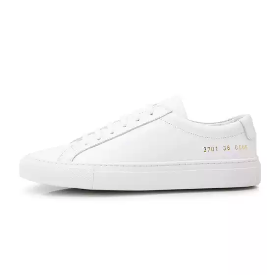 3701 Women 1528 Men Comm Genuine Leather First Layer White Shoes Handmade Couple Style Cowhide Lining Flat Sneakers