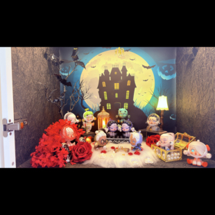 玄关展示柜迷你盲盒造景diy适用泡泡玛特密林古堡系列造景