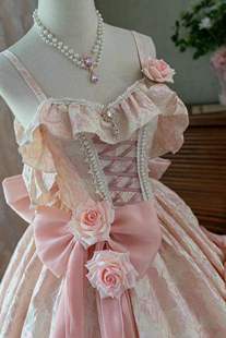 罗西娅颂礼 意向金蜜桃白茶lolita原创花嫁款 婚纱成人礼礼服