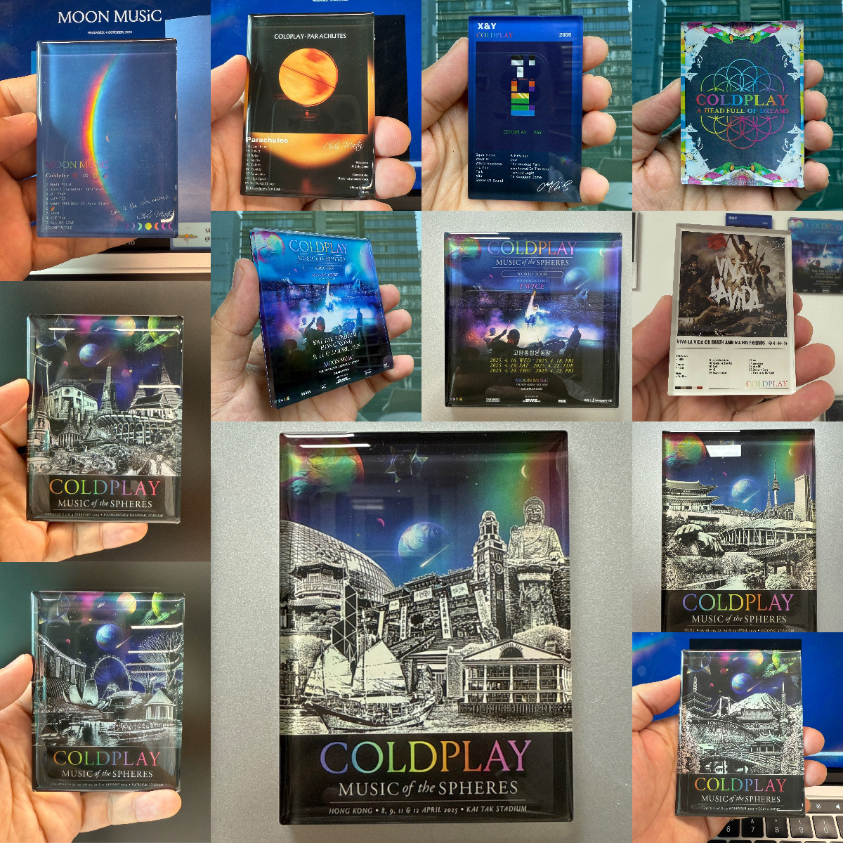 Coldplay酷玩香港首尔演唱会艺术海报及周边冰箱贴