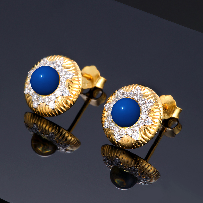 925纯银琥珀多米矿工耳钉