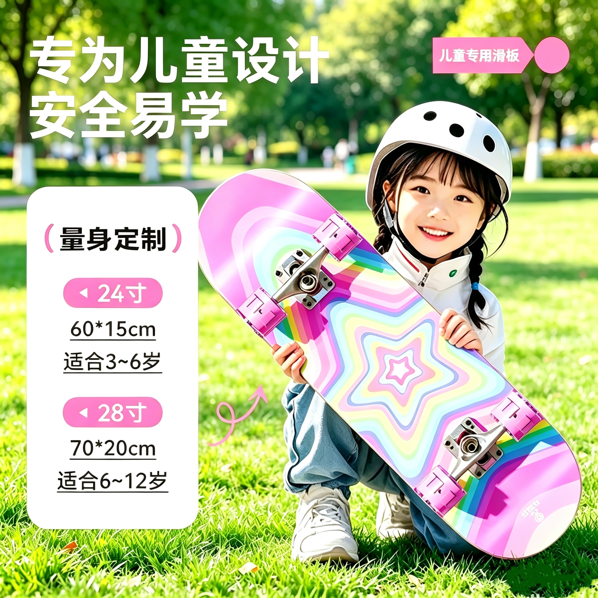 幼童滑板车3-6岁6-12岁儿童24寸28寸专业初学男女小童小号双翘板