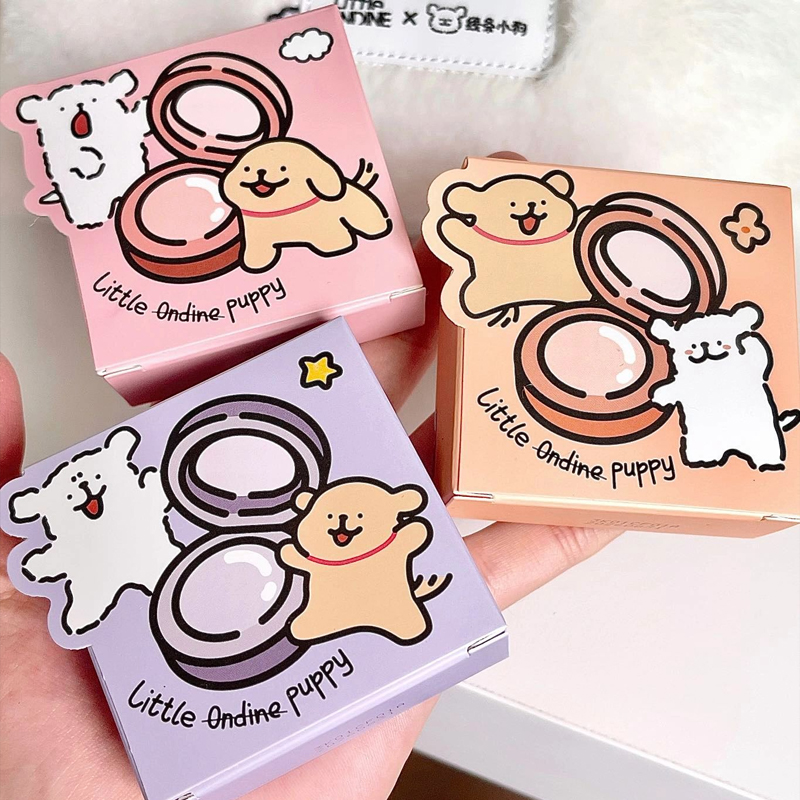 小奥汀奶酪双拼腮红线条小狗联名