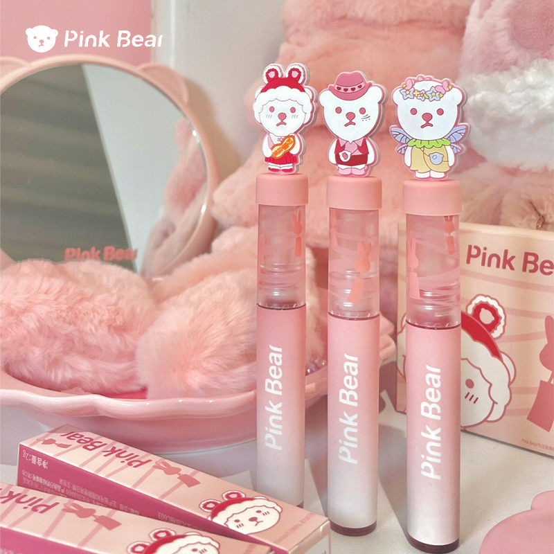 pinkbear皮可熊柔滑奶霜唇泥泡泡唇釉库洛米口红纯欲风美乐蒂可爱 彩妆/香水/美妆工具 唇彩/唇蜜/唇釉/唇泥 原图主图