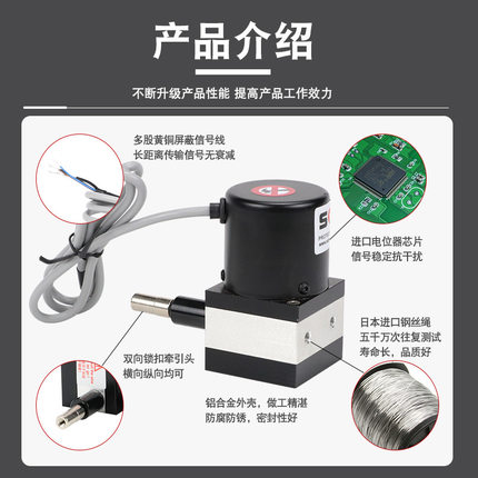 SOP厂家微型拉绳式编码器WPS-XS测距拉线式位移传感器拉绳电位器