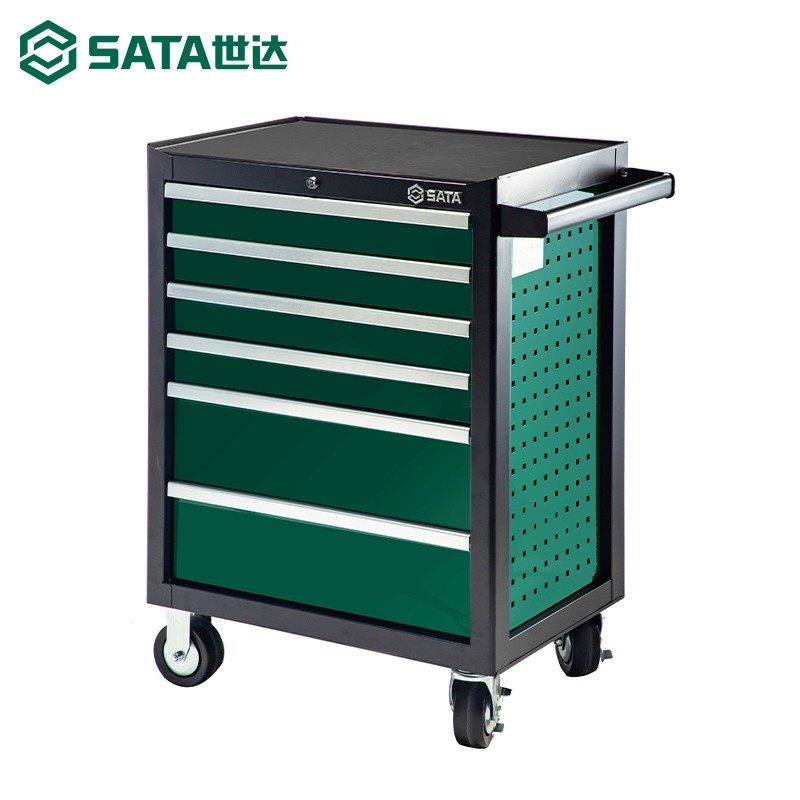 Sata/世达汽修工具车6抽屉式小推车重型移动工具柜车间修车95126