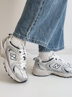 New Balance NB复古老爹鞋男女情侣金属灰银色休闲跑步鞋MR530KA