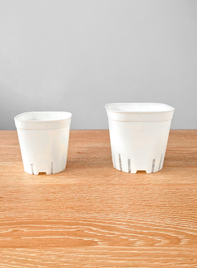 【特价清仓】白色多肉花盆6.5cm塑料矮方盆小口迷你阳台育苗 种植