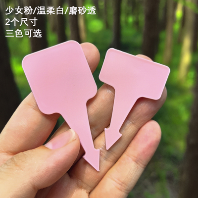 可爱白色透明植物箭头标签