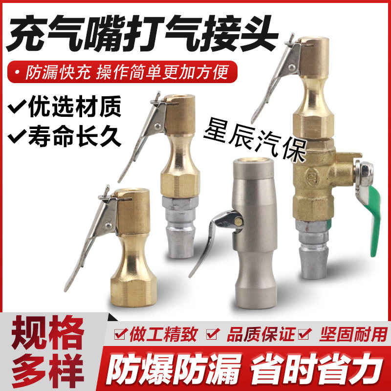 铜制汽车胎压表充气夹头