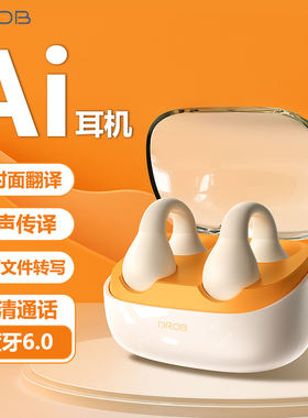 电萝卜AI翻译耳机耳夹式无线蓝牙智能降噪录音转文字开放式不入耳