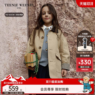 TeenieWeenie Kids小熊童装26年秋季新款男女童学院风翻领短风衣